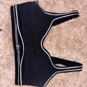 Alo heart throb bra black and white
